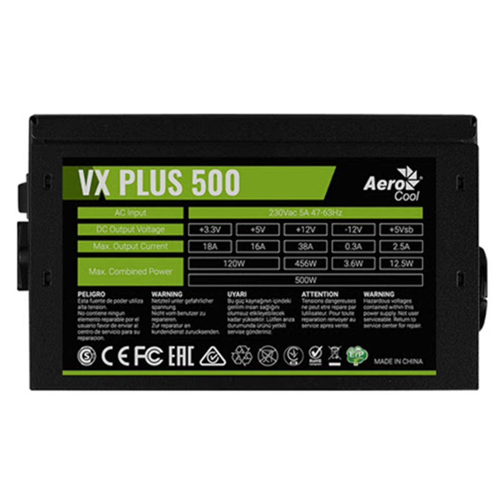 Nguồn máy tính Aerocool VX Plus 500 - 500W