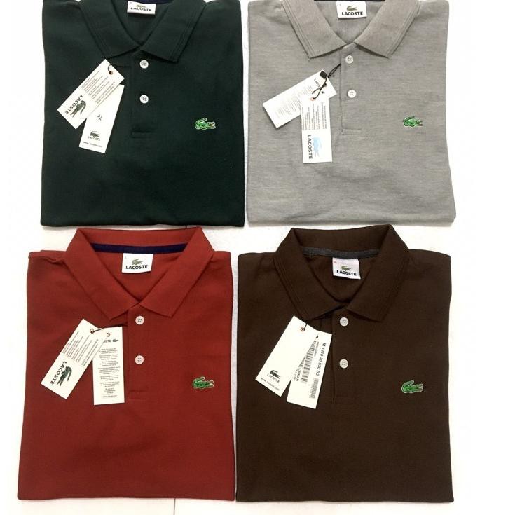 LACOSTE Áo Thun Polo Ngắn Tay Họa Tiết Sọc Ngang Trẻ Trung Dành Cho Nữ