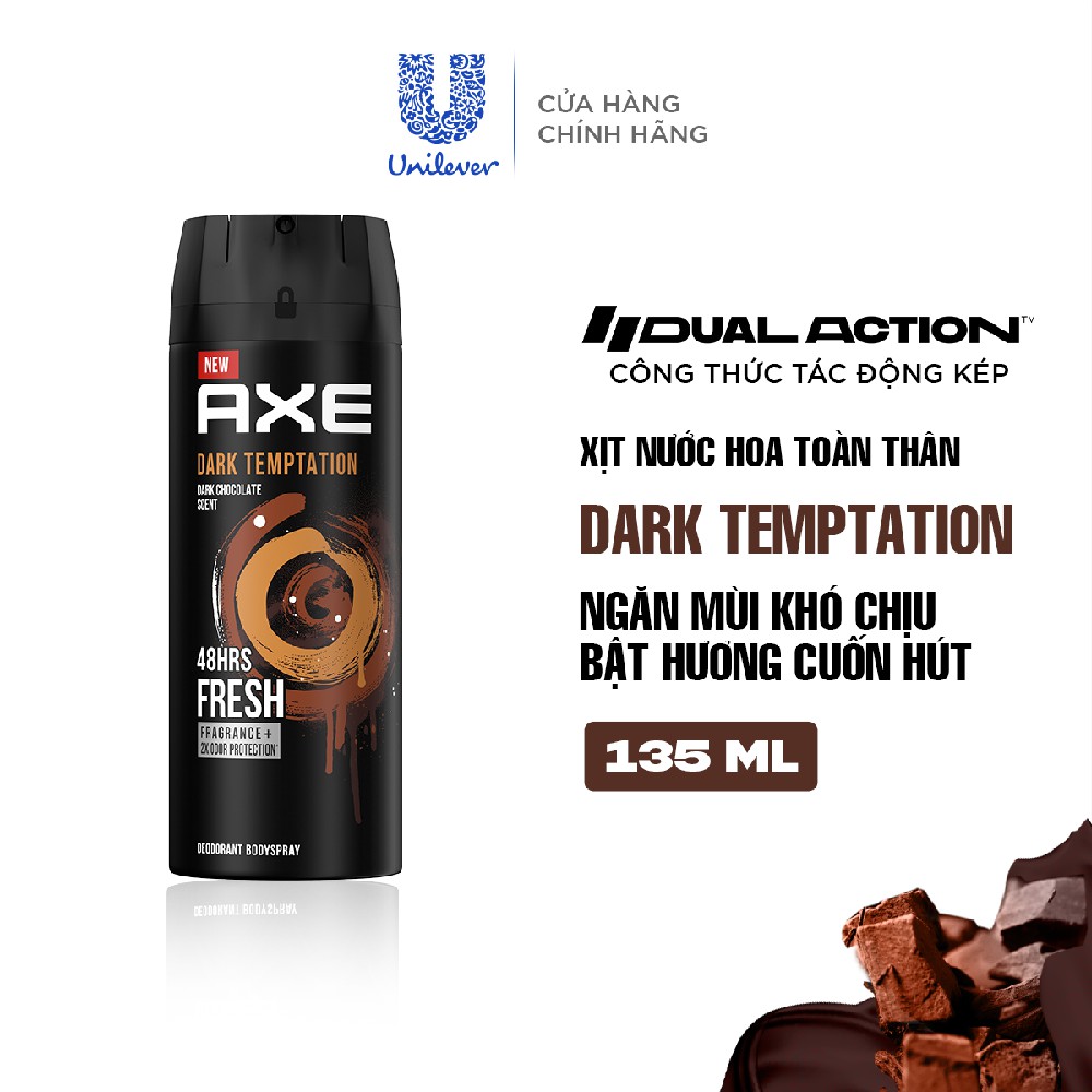 Xịt nước hoa toàn thân dành cho nam AXE Dark Temptation (135ml) | BigBuy360 - bigbuy360.vn