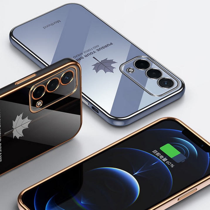 Ốp Điện Thoại TPU Mềm In Họa Tiết Lá Phong Cho Oppo A55 4G A95 A96 A54 A16 Realme 9i 8i C35 8 Pro Reno6 7 7Z