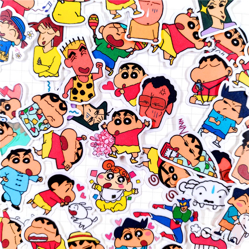 ★★★ Sticker Dán Trang Trí Nhật Ký Hình Cậu Bé Bút Chì Shin-chan Q-5 ★★★ Bộ 50 Miếng Dán Trang Trí Album Thời Trang DIY Kích Thước 2~3cm