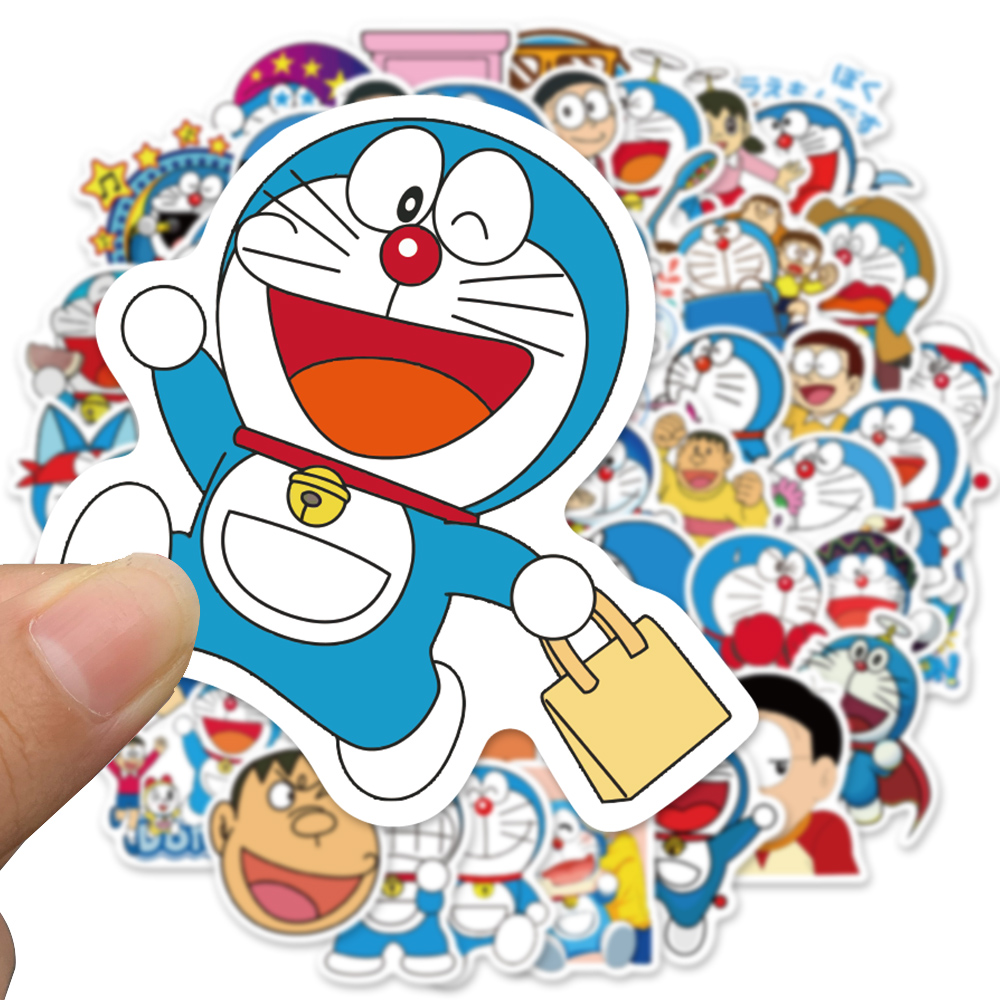 Bộ 50 Miếng Dán PVC Chống Thấm Nước Hình Doraemon Đáng Yêu | BigBuy360 - bigbuy360.vn