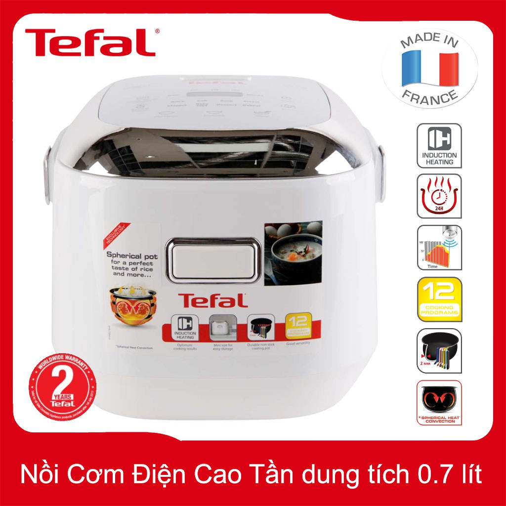 Nồi cơm điện cao tần Tefal RK604165 dung tích 0.7 lít - Hàng chính hãng, bảo hành 24 tháng