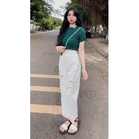 ÁO CROP XỐP-QUẦN JEAN