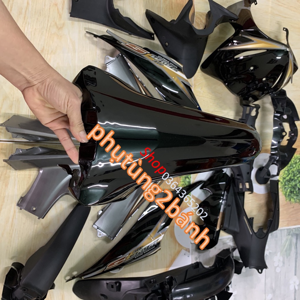 Dàn áo vỏ nhựa xe WAVE S110 -WAVE RS110 MÀU ĐEN -nhựa nguyên sinh loại 1