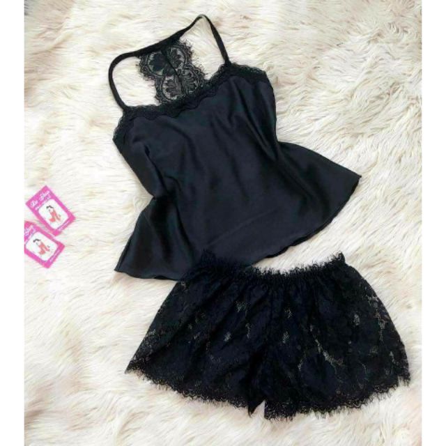VN1513- ĐỒ BỘ LỤA QUẦN REN