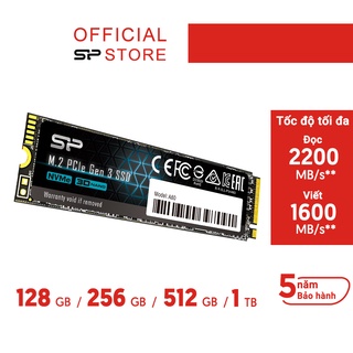 [Mã ELBAU5 giảm 5% tối đa 500K] Ổ cứng SSD M.2 NVME Silicon Power 256GB 512GB 1TB M.2 2280 PCIe Gen3x4 _A60| BH 5 năm
