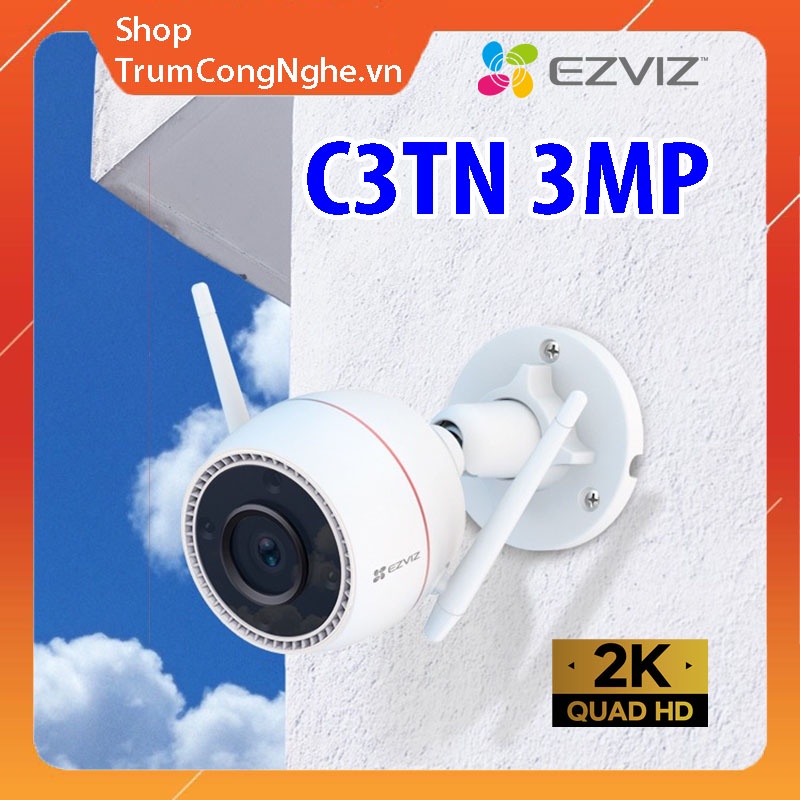 Camera IP WiFi Ngoài Trời EZVIZ C3TN 3MP 2K Siêu Nét , Có Màu Ban Đêm, Còi Hú Báo Động