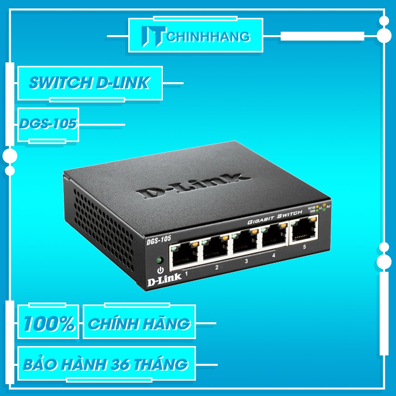 Switch D-Link DGS-105 10/100/1000M RJ45 - Hàng Chính Hãng