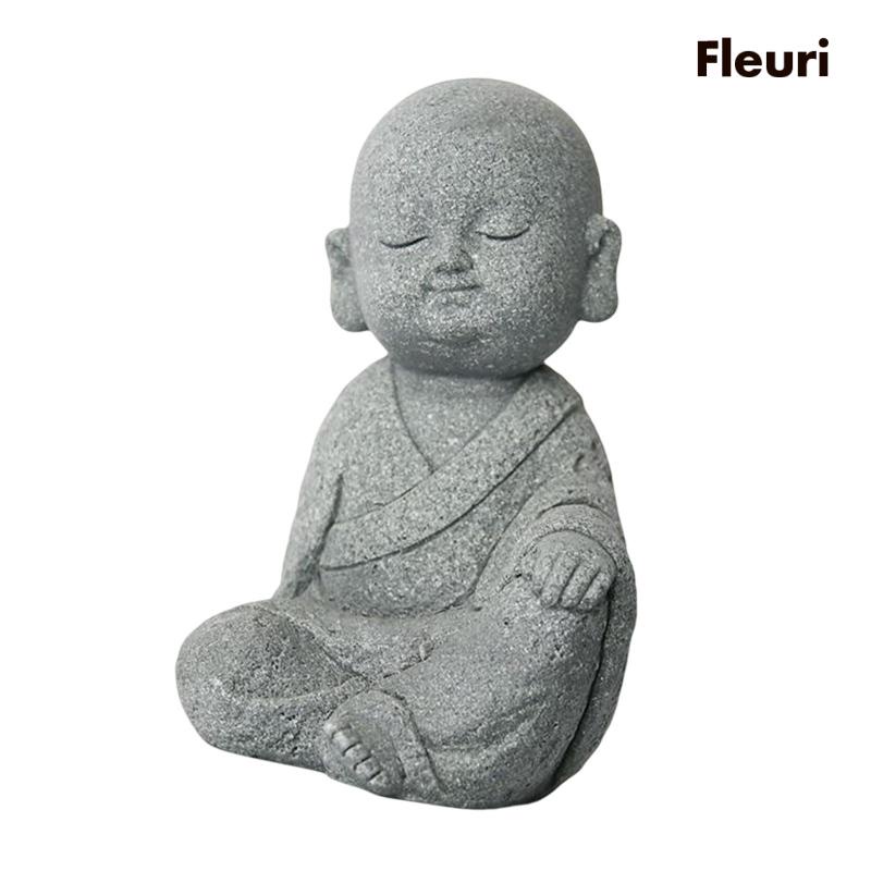 Mô Hình Tượng Phật Bằng Đá Cát Độc Đáo Dùng Trang Trí Chậu Hoa