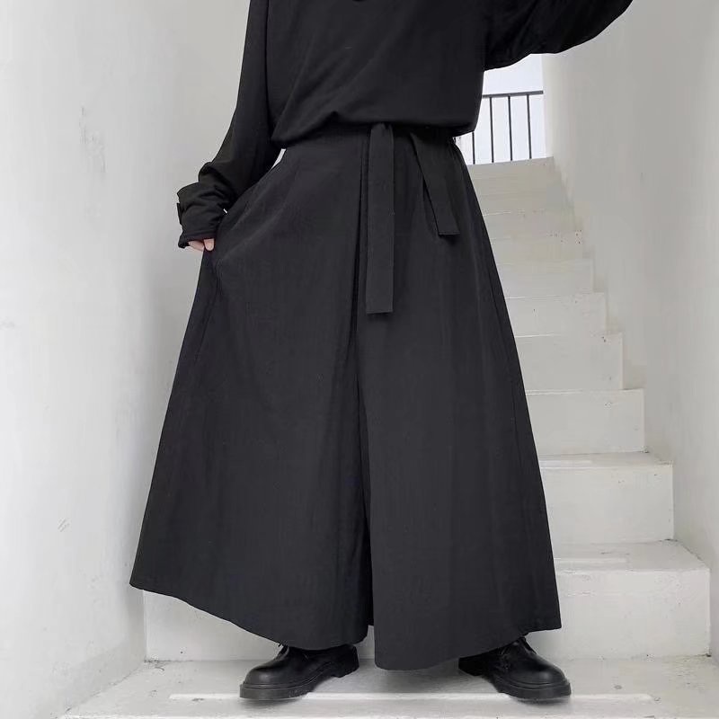 Quần culottes Màu Đen Phong Cách Nhật Bản Cho Nam