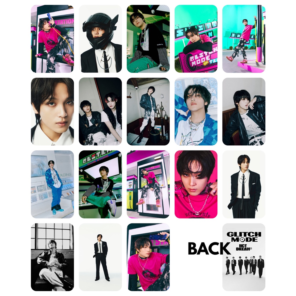 Set 18 ảnh card giấy bo góc in 2 mặt thành viên nhóm NCT DREAM - Glitch Mode