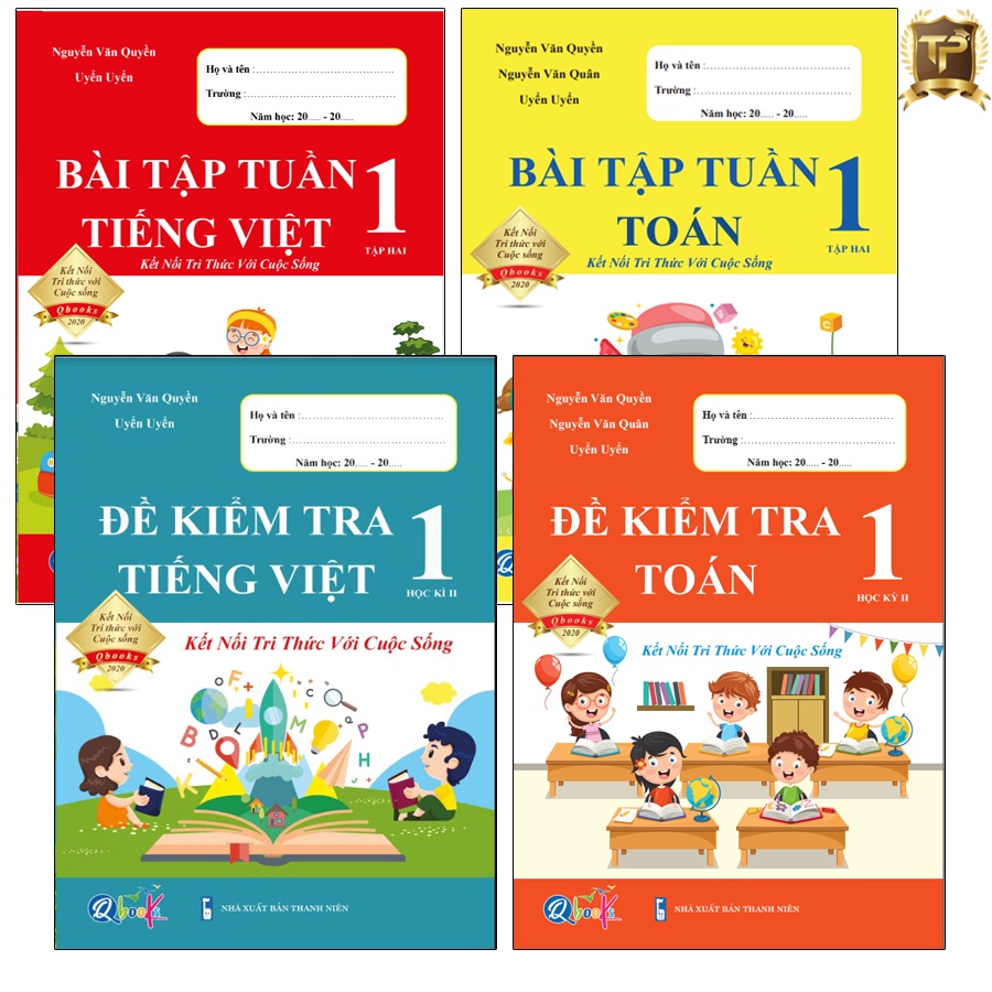 Sách - Combo Bài Tập Tuần và Đề Kiểm Tra Lớp 1 Kết Nối Tri Thức Với Cuộc Sống - Môn Toán và Tiếng Việt học kì 2 (4 cuốn)