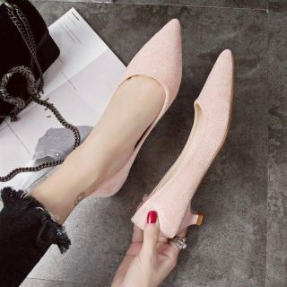 Giày Da lộn mũi nhọn gót 3cm-ORDER