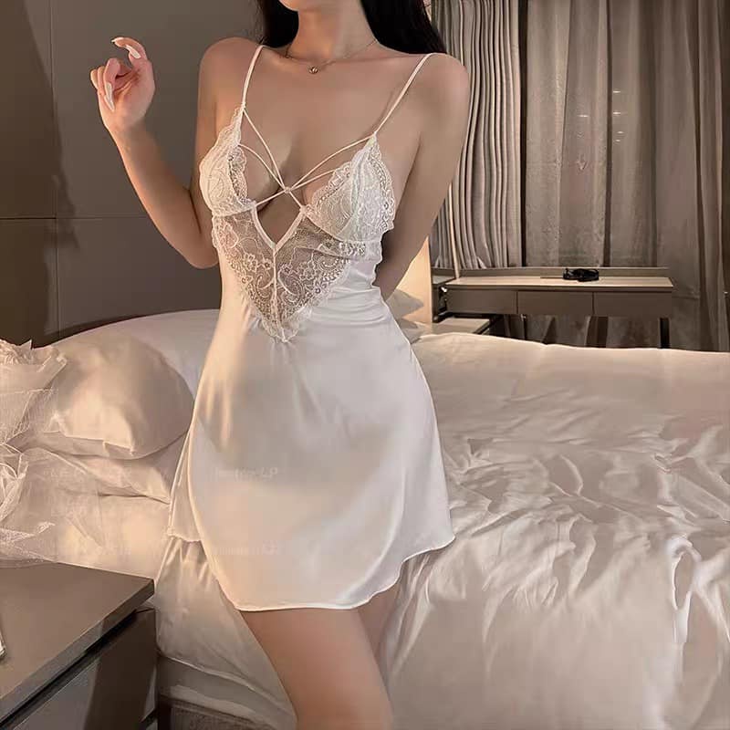 Váy ngủ sexy lụa đan dây cao cấp Đầm mặc nhà gợi cảm quyến rũ