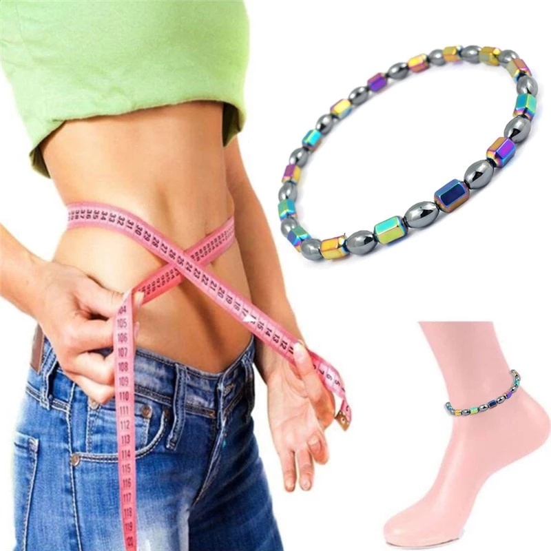 1 Vòng Đeo Chân Đá Hematite Nam Châm Nhiều Màu Sắc Giúp Giảm Đau Khớp Chăm Sóc Sức Khỏe