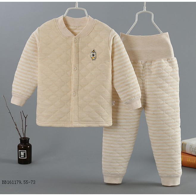 Quần áo cho bé sơ sinh Bộ quần áo nỉ trần bông cho bé trai bé gái