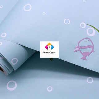 5M Giấy Dán Tường Đại Dương Xanh - Có sẵn keo