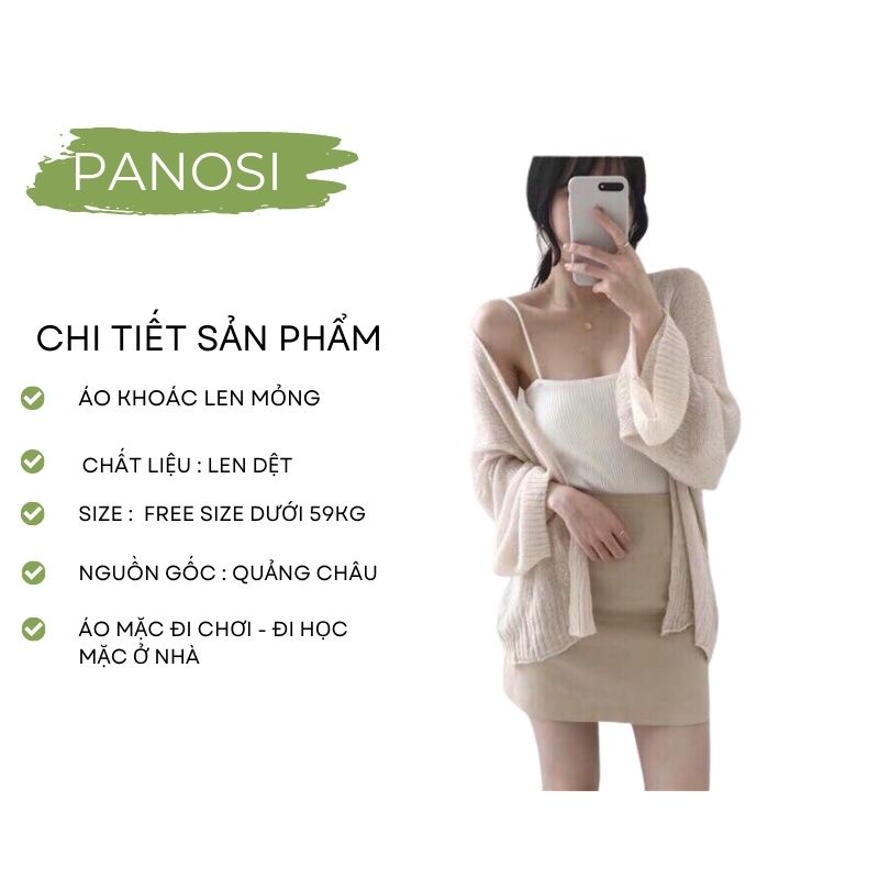 Áo khoác len mỏng đi biển áo len cardigan mềm mỏng hững hờ - Mã A275