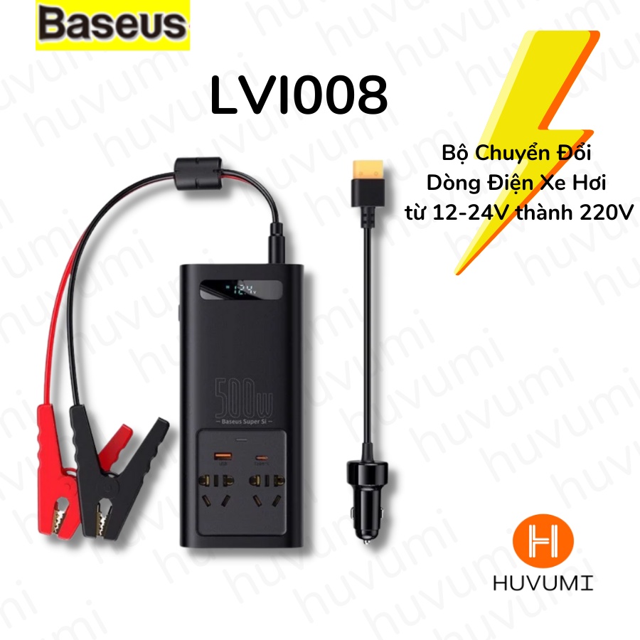 Bộ Chuyển Đổi Dòng Điện Xe Hơi Baseus Super Si Power Inverter 500W (220V CN/EU ) LVI008