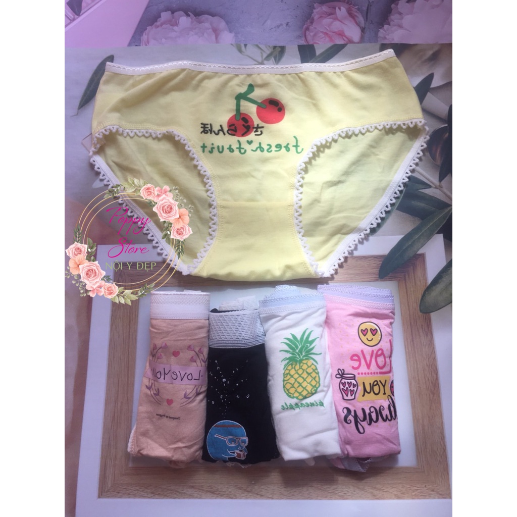 Quần lót nữ ⚠️Mã AT45 / CHE TÊN SẢN PHẨM ⚠️ Combo 5 Quần lót mềm mịn chất liệu cotton, thấm hút, co giãn 4 chiều