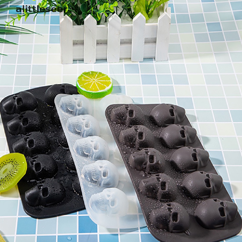 Khuôn Làm Đá / Sô Cô La / Sô Cô La Bằng Silicone Có 10 Ô Hình Đầu Lâu 3D