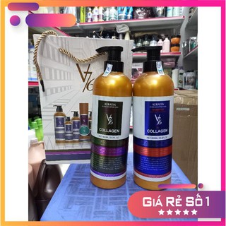 Gội xả keratin v76 collagen cặp 800ml