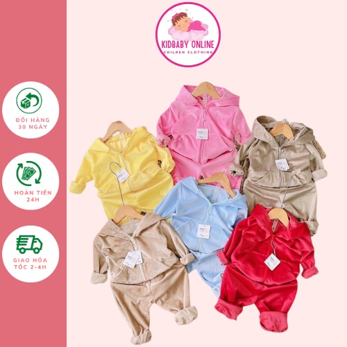 Bộ nỉ nhung lông siêu ấm cho bé trai, bé gái K005