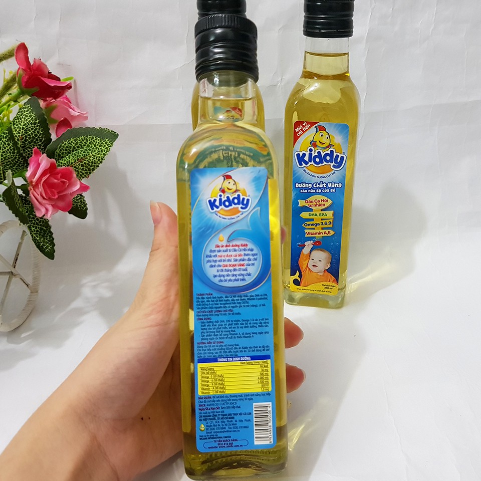 Dầu Ăn Kiddy Dinh Dưỡng Cá Hồi Cho Trẻ (250ml) - Dầu Ăn Dặm DHA Cho Bé Yêu Thông Minh Vượt Trội - Date 5/2022