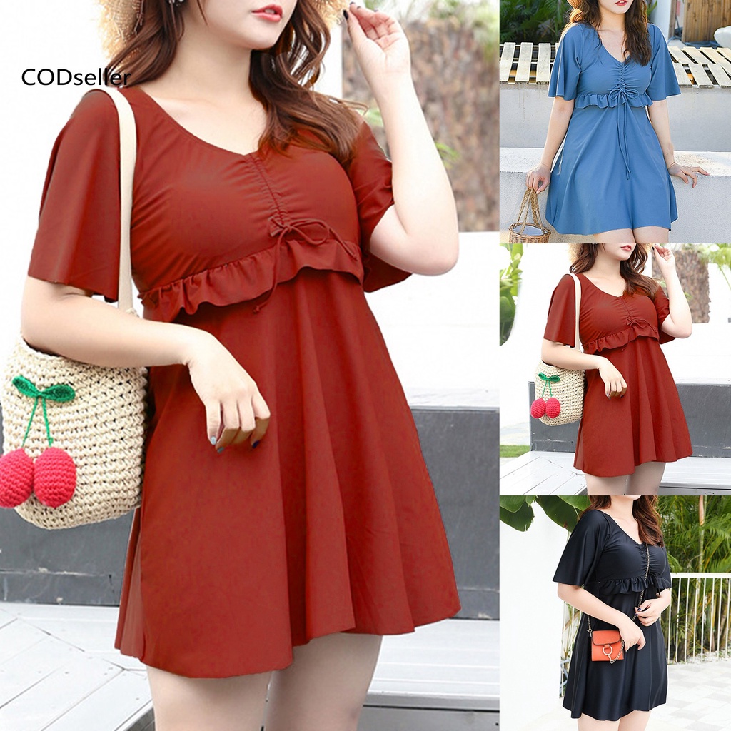 Bộ Đồ Bơi Một Mảnh Tay Ngắn Màu Sắc Đơn Giản Co Giãn Tốt | BigBuy360 - bigbuy360.vn