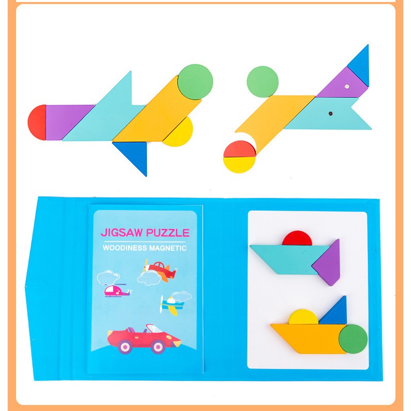 [Mã LIFETOYS1 giảm 30K đơn 99K] Đồ chơi xếp hình tangram gỗ luyện phát triển tư duy từ nhỏ cho bé