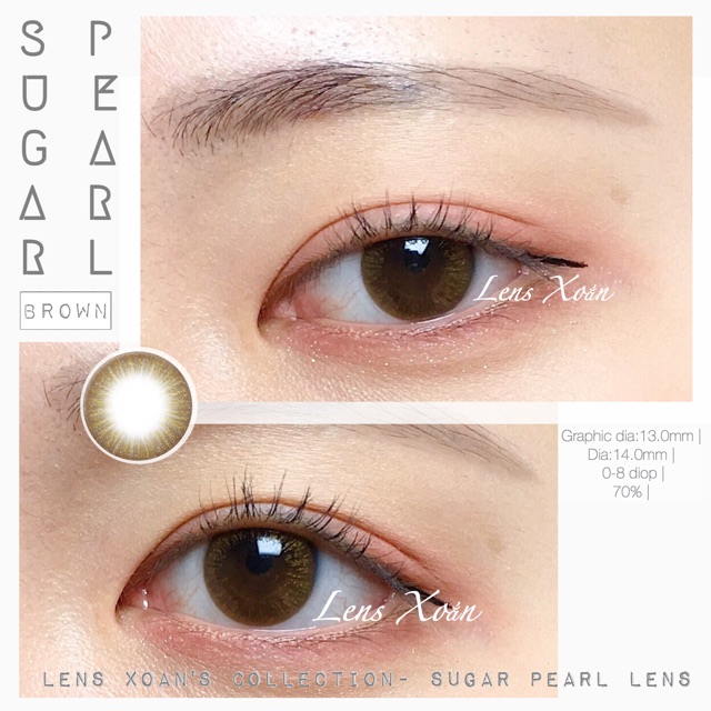 Áp tròng SUGAR PEARL 14K BROWN - LENS ME ( LENS XOẮN)