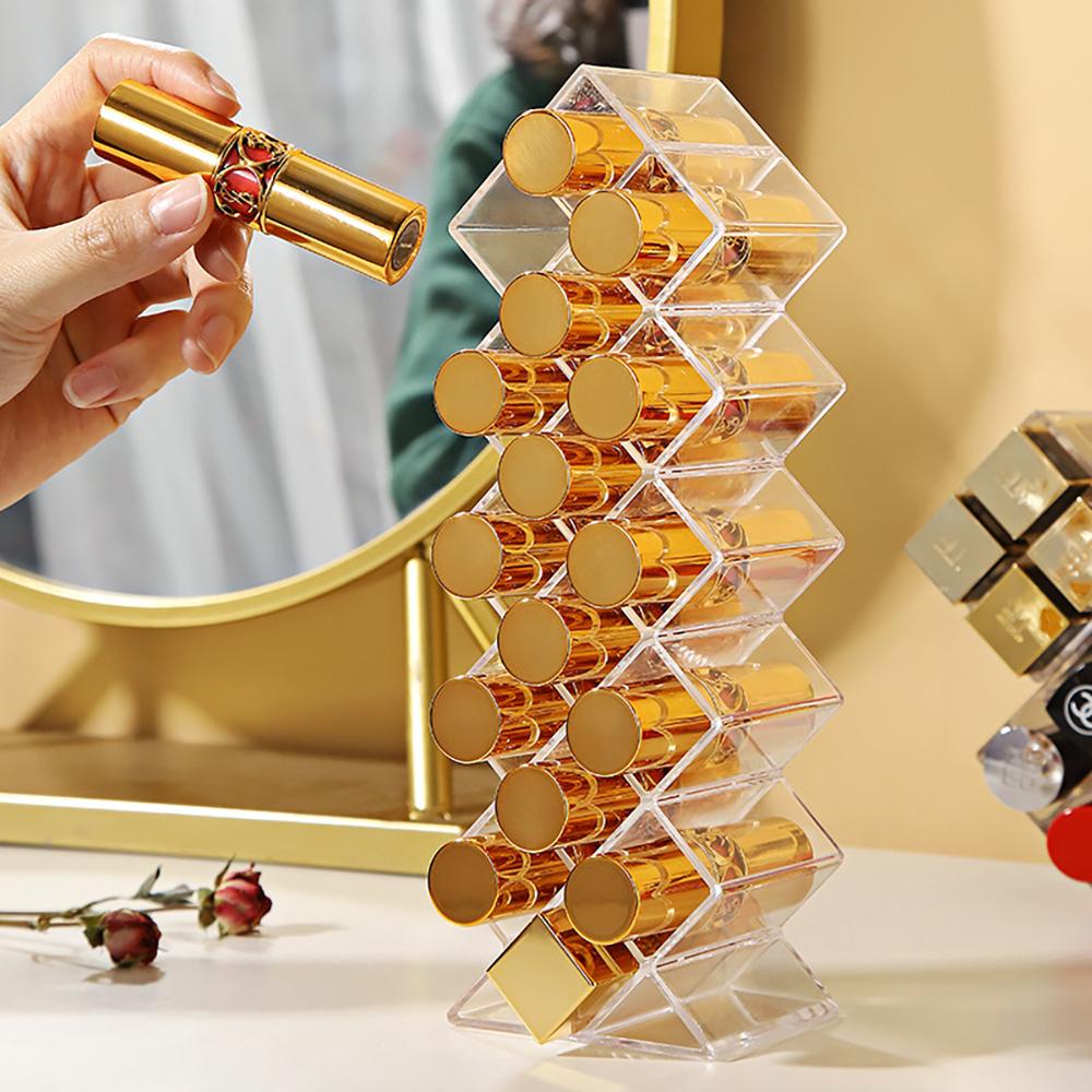 Hộp Đựng Son Môi Chống Bụi 16 Ngăn Tiện Dụng