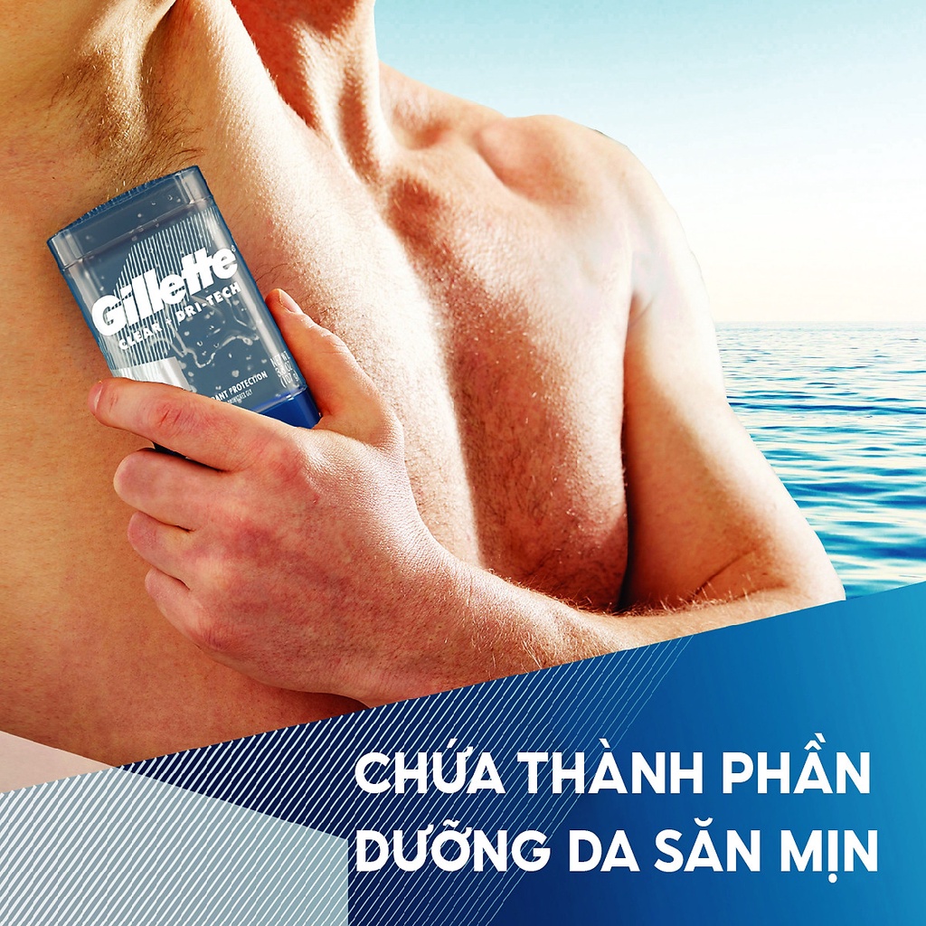 Lăn Khử Mùi Nam Gillette Clear Gel 107g Sport Active, Arctic Ice, Cool Wave 6in1 Ultimate Protection