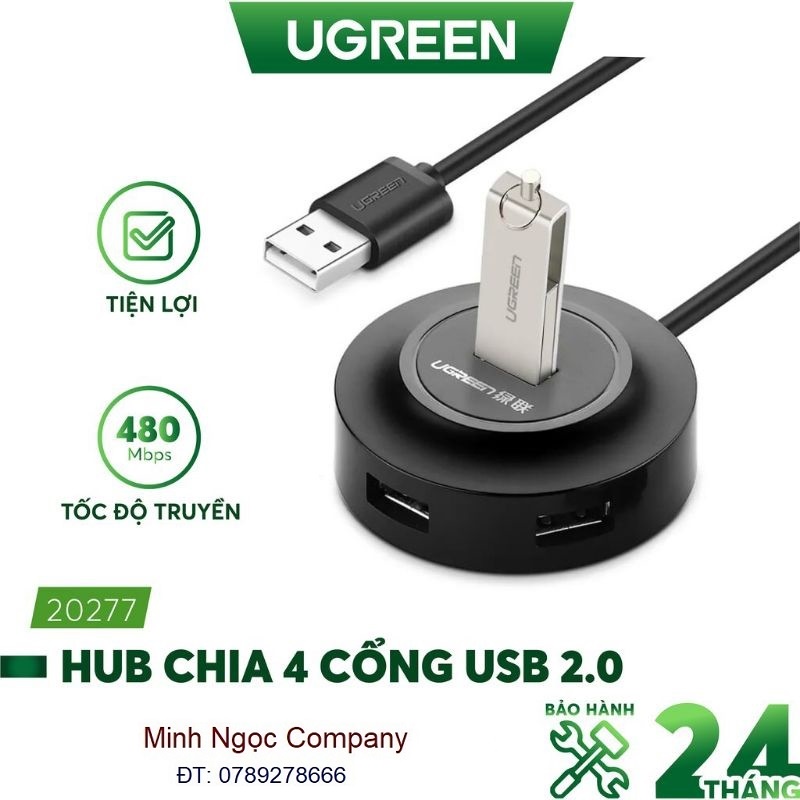 Hub bộ chia USB 4 Cổng UGREEN 20277 - Hàng Chính Hãng