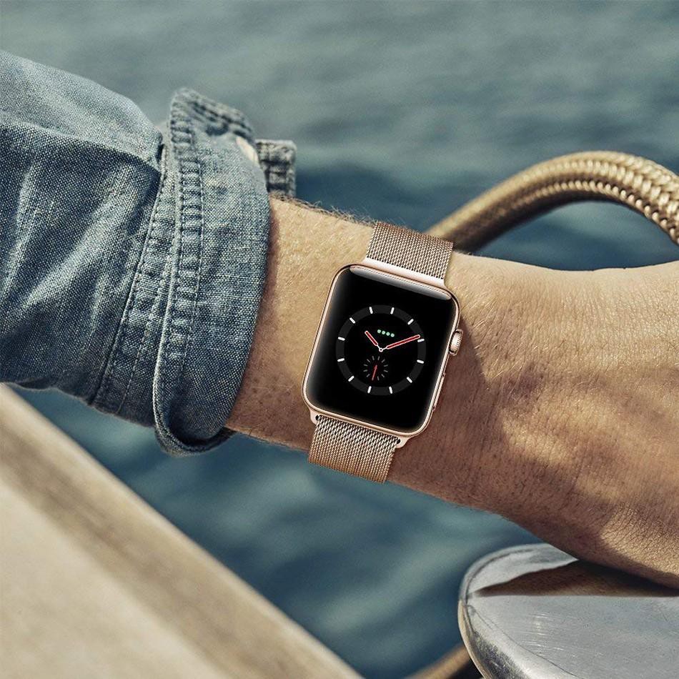 DÂY ĐEO APPLE WATCH THÉP KHÔNG GỈ - KHÓA NAM CHÂM DÀNH CHO APPLE WATCH SERIES 5/4/3/2/1 - HÀNG PHỤ KIỆN