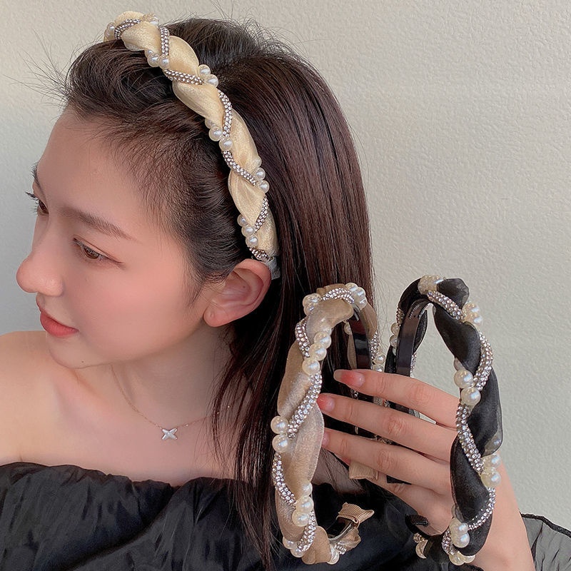 Băng Đô Cài Tóc Màu Cà Phê Đen Đơn Giản Thời Trang Hàn Quốc Cho Nữ