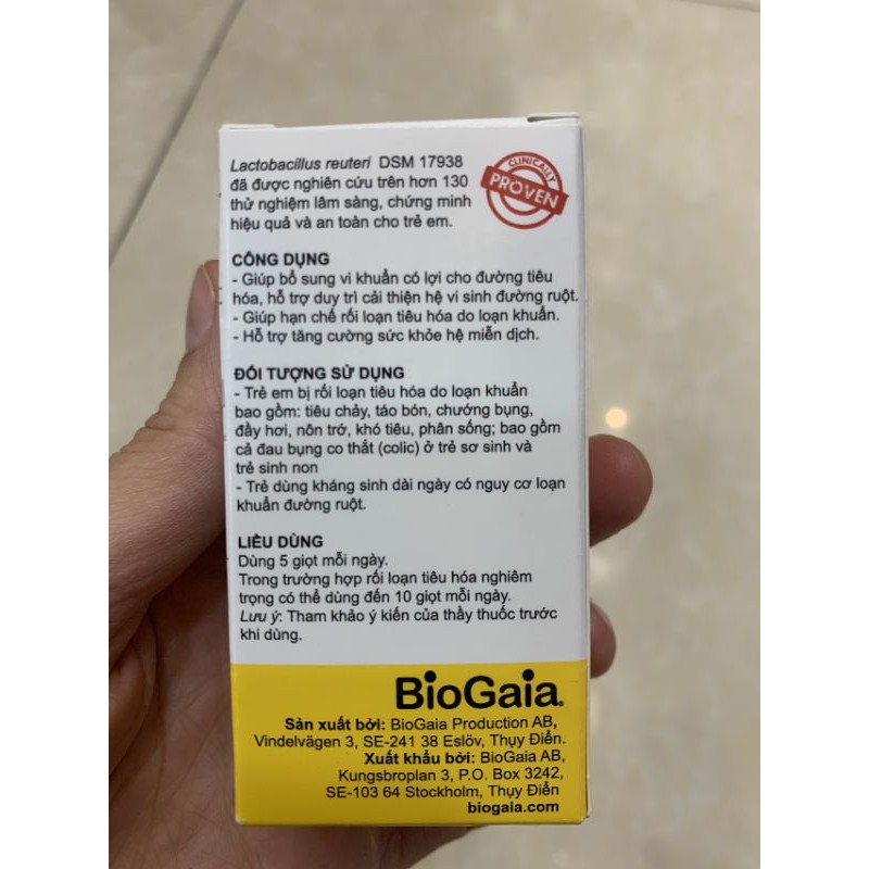 [Mã MKBC245 giảm 8% đơn 400K] Men Vi Sinh Biogaia Protectis Baby Drops Men Uống 5ml