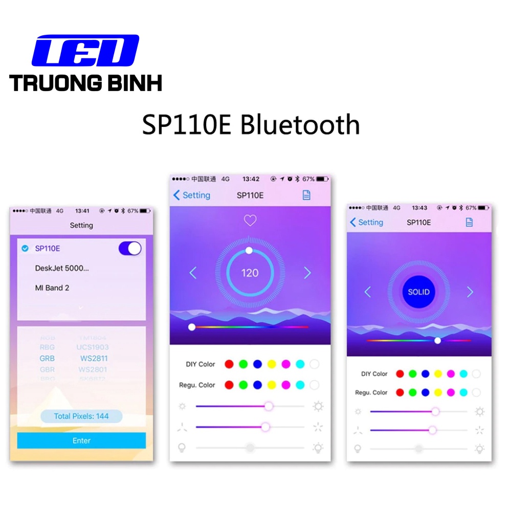 SP110E BỘ ĐIỀU KHIỂN LED FULL MÀU ARGB WS2811 WS2812B UCS1903 HỖ TRỢ APP BLUETOOTH