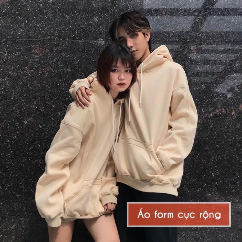 Áo hoodie đôi, hoddie cặp trơn basic Wado cho mùa thu đông dáng unisex form rộng nỉ bông