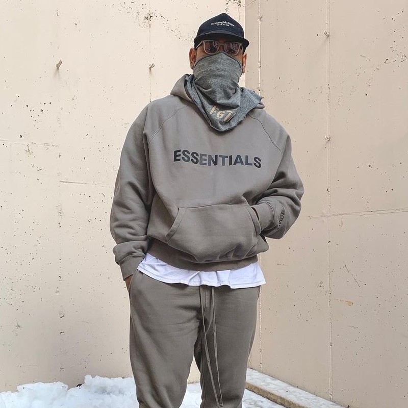 Áo hoodie Fear Of God FOG Essentials Charcoal SS20 chất liệu nỉ bông cao cấp unisex form rộng overs