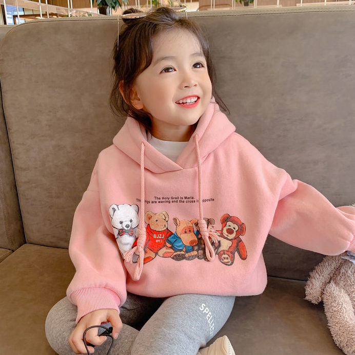 Áo Hoodie Dày Dặn Phong Cách Phương Tây Thời Trang Thu Đông Mới Cho Bé Gái