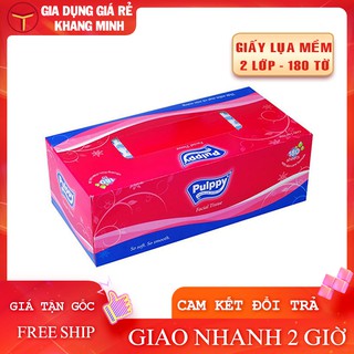 Khăn Giấy Hộp Pulppy Giá Rẻ 2 Lớp Hộp 180 Tờ