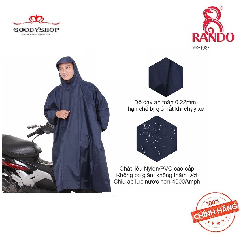 Áo Mưa Rando Poncho Vải Best  Loại cao cấp,an toàn cho bạn khi di chuyển ngoài đường.
