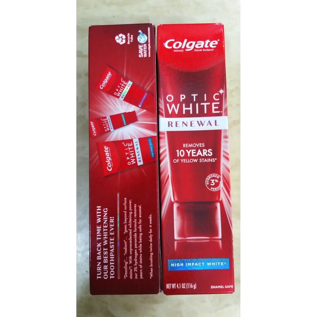 KEM ĐÁNH RĂNG COLGATE OPTIC WHITE RENEWAL CỦA MỸ 116G