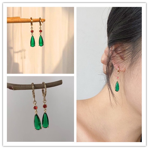 Đôi Bông Tai Dáng Dài Đính Đá Thời Trang Cho Nữ