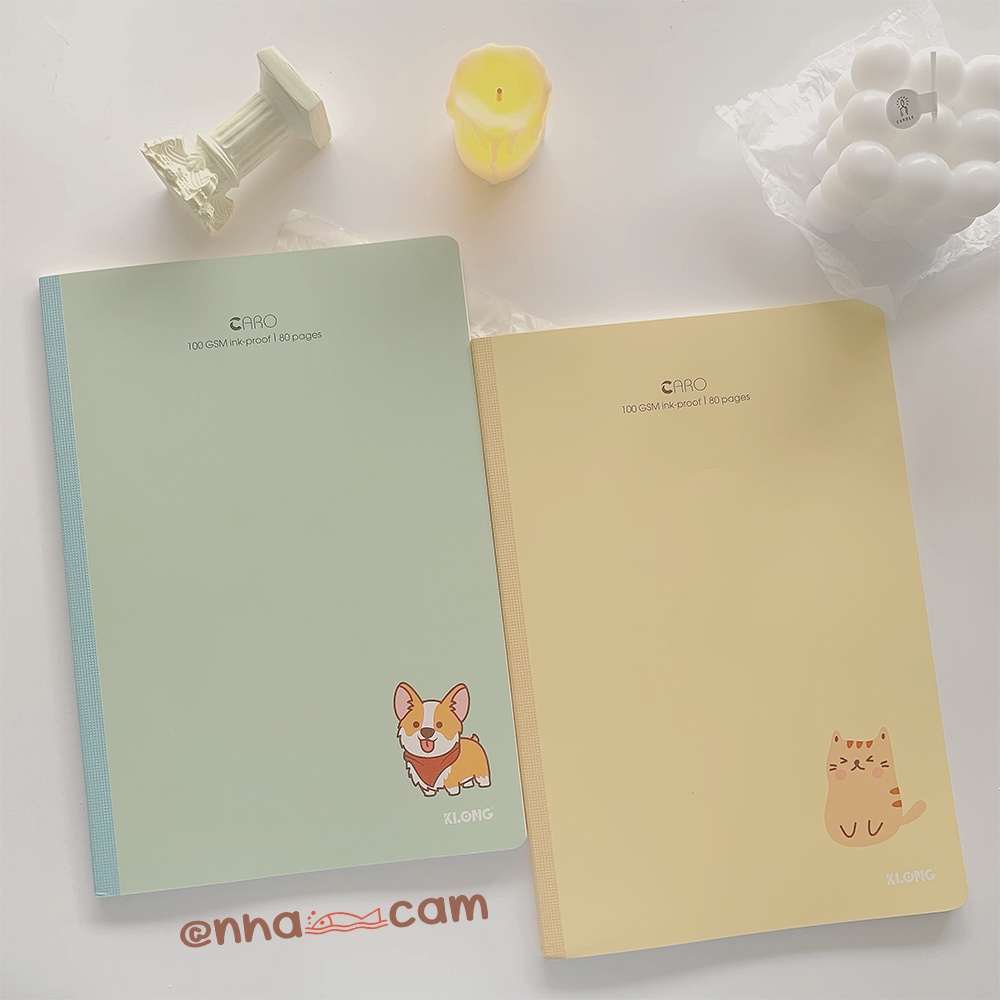 Vở May Dán Gáy Caro Grid Klong B5 80 Trang 100 GSM Ghi Chép Học Tập Bullet Journal - MS 934