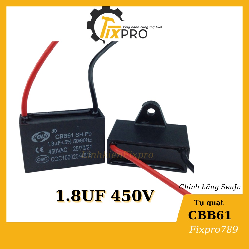 Tụ quạt 0.8uF-10uF dây SENJU CBB61 loại tốt