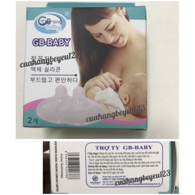 Hộp 02 cái trợ ti (trợ ty) hỗ trợ Mẹ cho bé bú không BPA - GB Baby (Công nghệ Hàn Quốc)