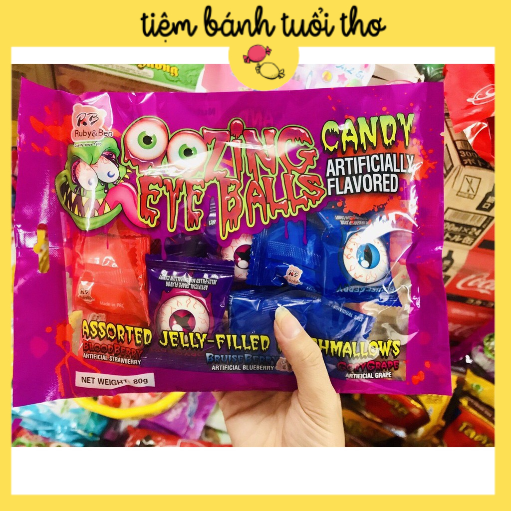 [BỊCH LỚN 250gr] Kẹo Dẻo Masrshmallow Con Mắt Nhân Trái Cây RUBY &amp; BEN